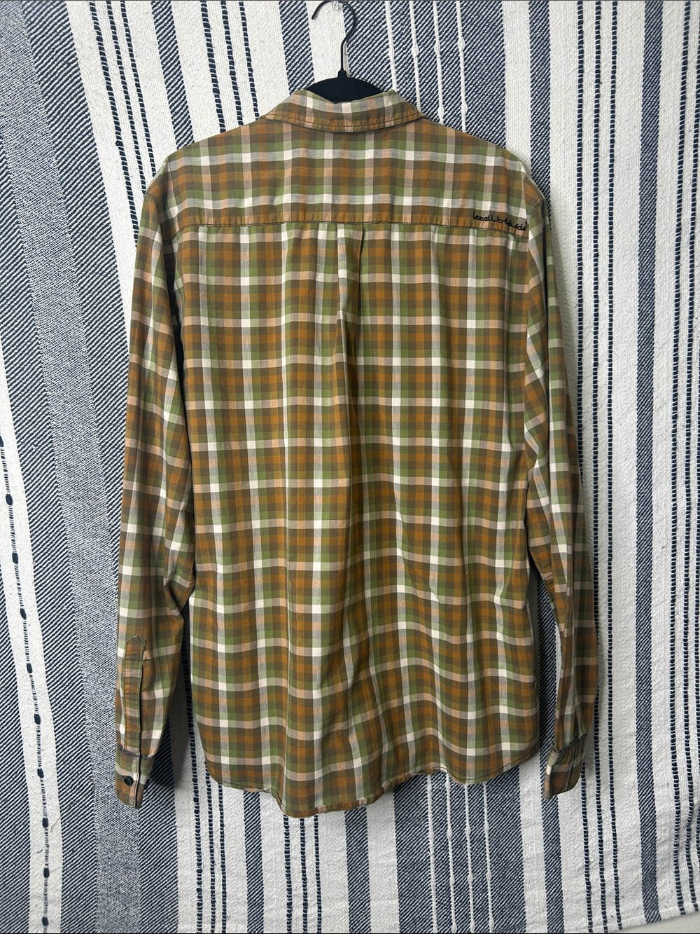 Kavu Olive Tan & Cream Plaid Long-Sleeve Shirt - Picture 3 of 5
